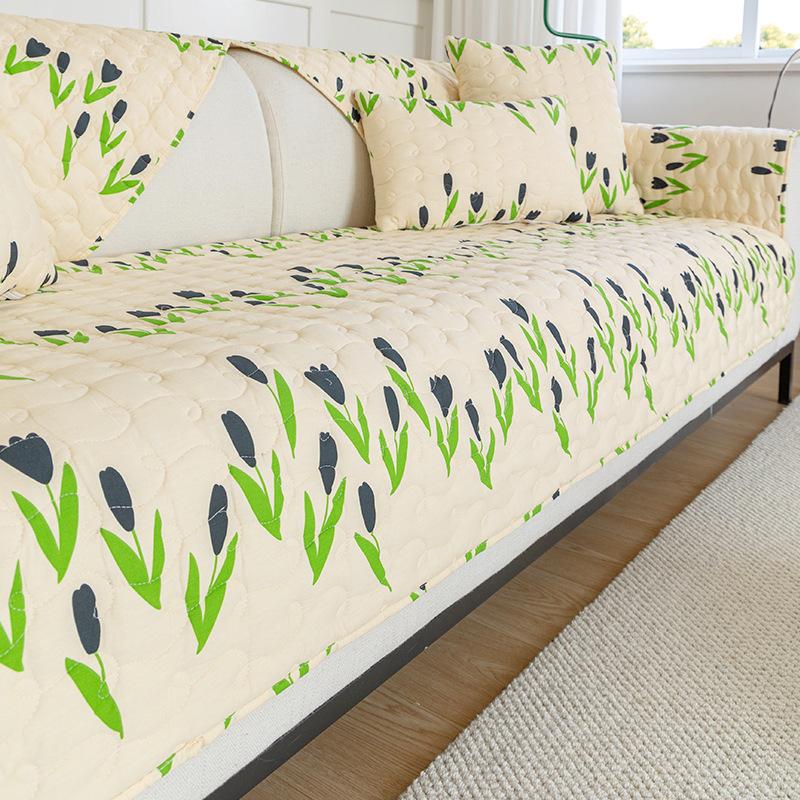 Sofa Cushion Small Floral Spring Style Non-slip Fashionable Fabric Seat Cushion Cover Towel Four Seasons Universal Cover Modern Simple