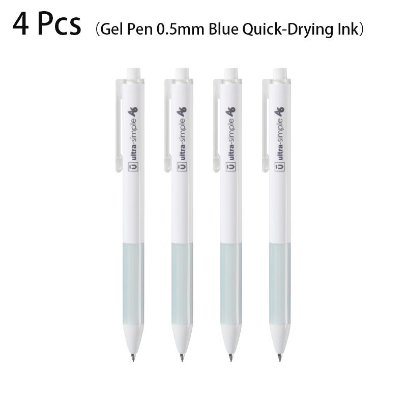

M&G 4 Pcs Gel Pen 0.5mm Black Blue Red Ink Quick-drying Ink Ultra Comfortable Soft Rubber Sleeve For Office Writing Stationery