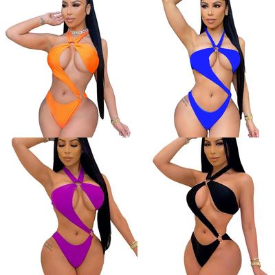 2024 Summer Halterneck Sexy One-Piece Beach Bikini