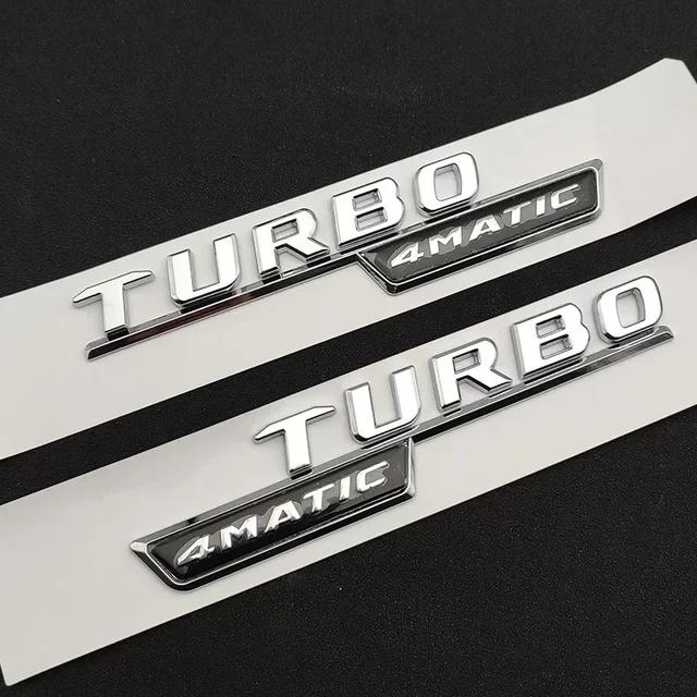 2 Stück Auto Buchstaben Kotflügel Zierleiste Plakette Turbo 4matic Plus Emblem Aufkleber Für Mercedes A45 Cla45 Amg C117 Gla45 Gle53 X247 Zubehör