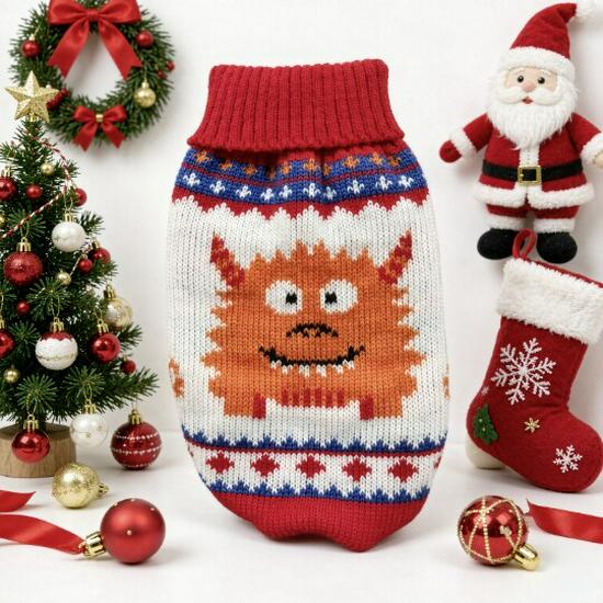 Pull de Noël chaud en tricot pour chats et chiens - Vêtements pour animaux d'automne/hiver