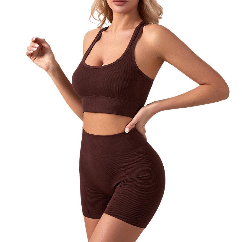 Plus Size Wirefree Push-Up Sports Bra & Boyleg Panties Set for Women