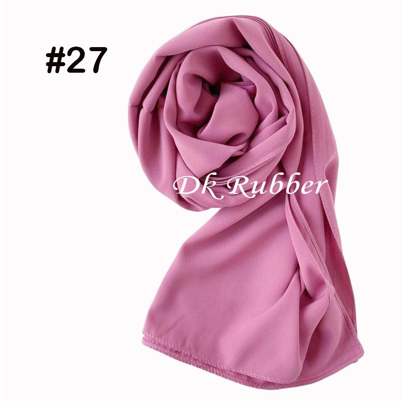 Muslim Plain Bubble Chiffon Hijab Scarf Women Scarves Long Shawls And Wraps Head Scarf Solid Color Soft Silk Feeling Headband