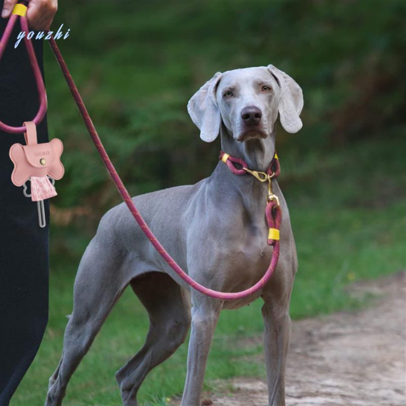 Spot PU Leather Bone-Shaped Pet Waste Bag Dispenser for Cats and Dogs