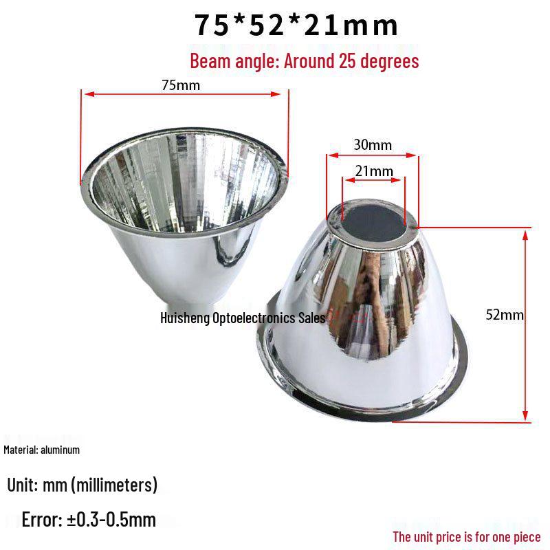 COB LED Reflective Aluminum Cup - Sizes 20-165mm