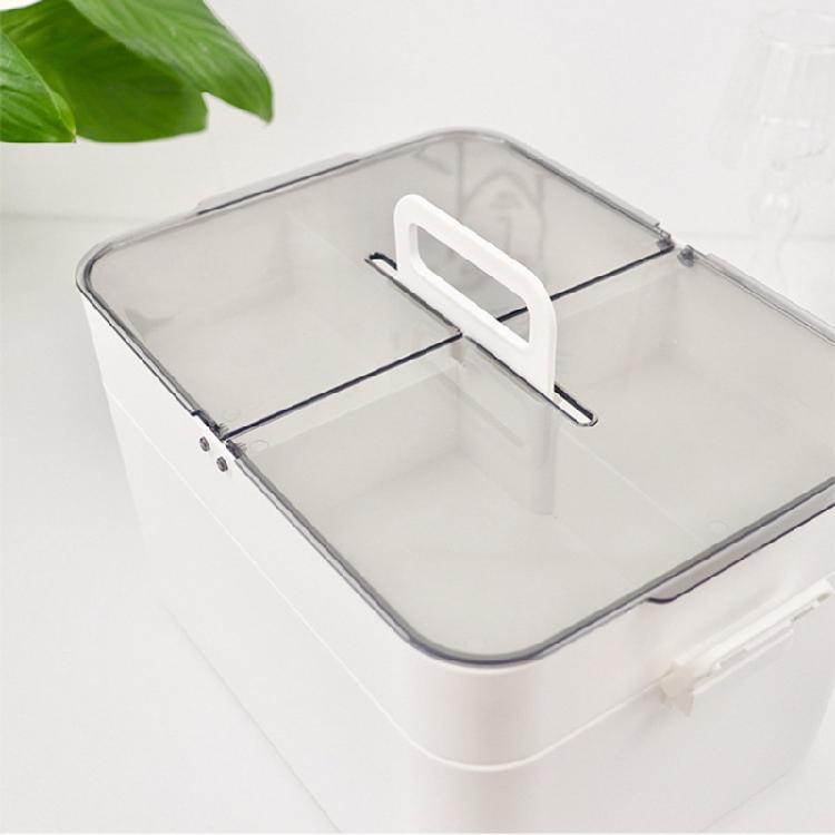 Plastic Storage Box 2 Tier Compartment Multifunctional Makeup Cosmetic Tolietry