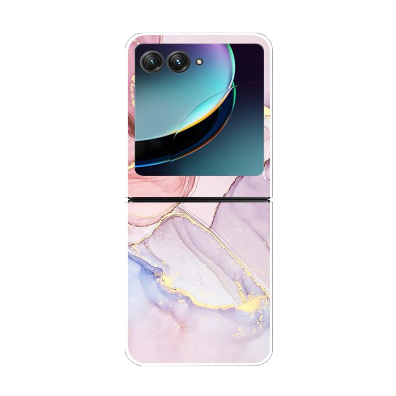 For Moto Razr40 Ultra 5G Case Plastic Wolf Lion Marble PC Hard Back Covers for Motorola Razr 40 Ultra Razr+ Razr4 2023 Capa