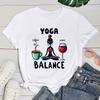 Yogo T Shirt New Yoga Balance Print Short Sleeves Round Neck Woman T-Shirt Summer Casual Tees