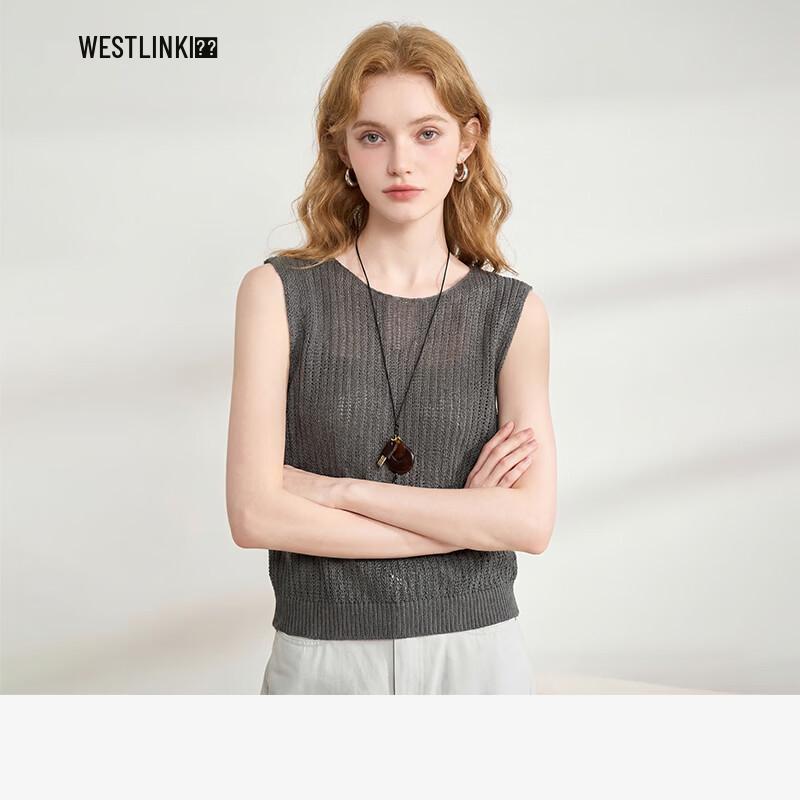 

Westlink Women s French Style Knit Sleeveless Vest Top M