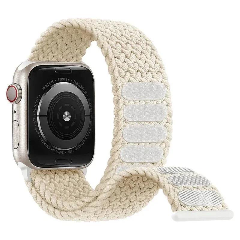 Braided Solo Loop For Apple watch Bands 40mm 44mm 49mm 45mm 41mm 38mm 42mm Elastic bracelet iWatch series 9 8 7 se Ultra 2 Strap