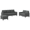 Vidaxl 3-Piece Lounge Set, Fabric Upholstered, Dark Grey