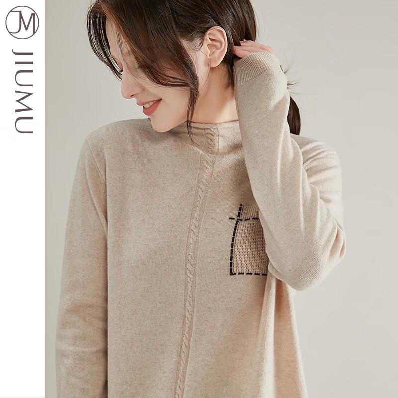JIUMU Women's Autumn/Winter Half-High Collar Wool Sweater YY031