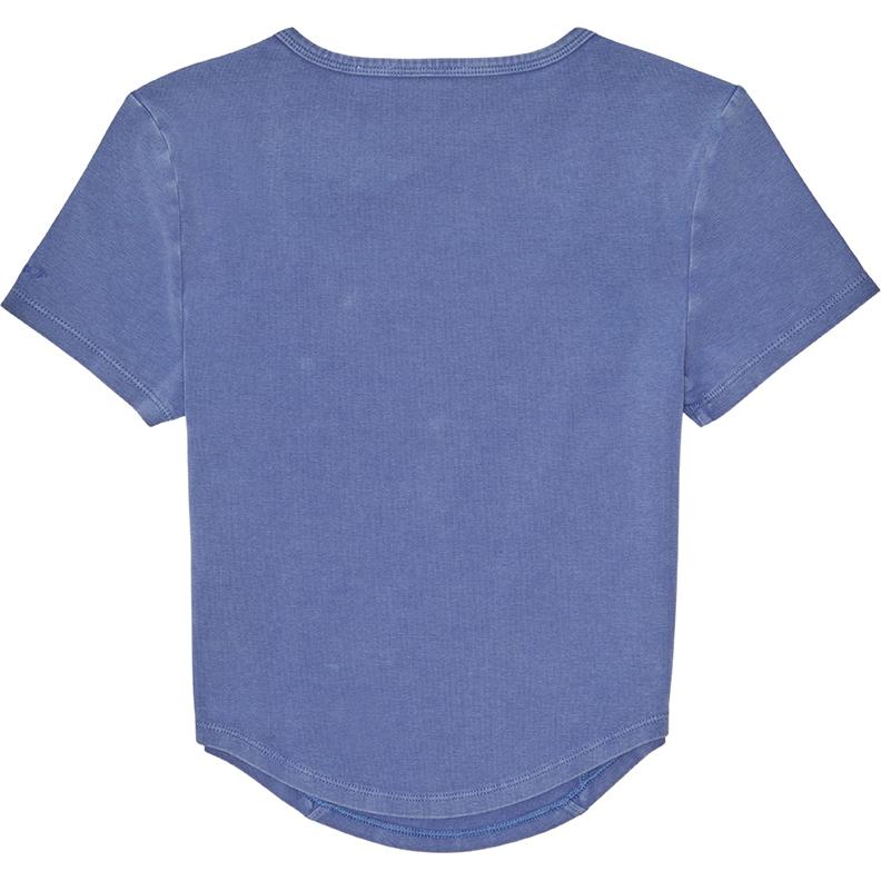 Levis Solid Color U-Neck Pullover Short Sleeve T-Shirt Women Tops Purple 0019V-0000