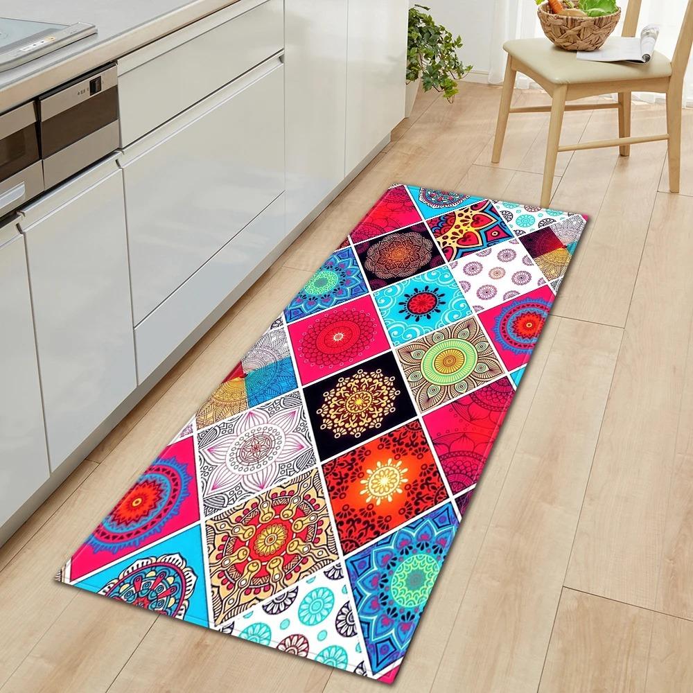Bohemian Retro Mandala Pattern Home Kitchen Floor Mat Door Front Decoration Floor Mat