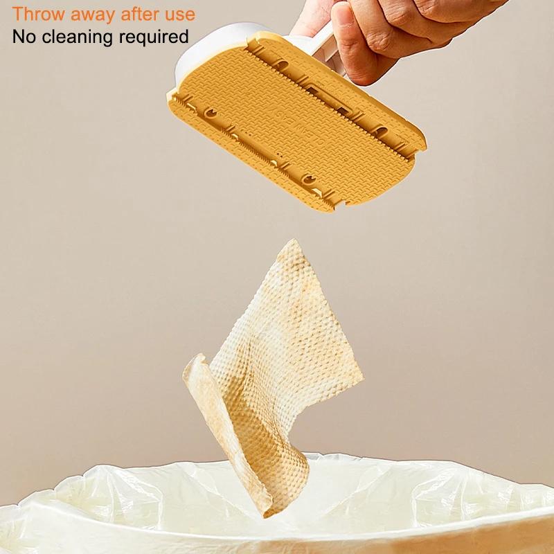 360°Rotating Mini Mop Portable Handheld Wall-mounted with Disposable Face Towel Cleaner for Home Kitchen Bathroom Cleaning Tools