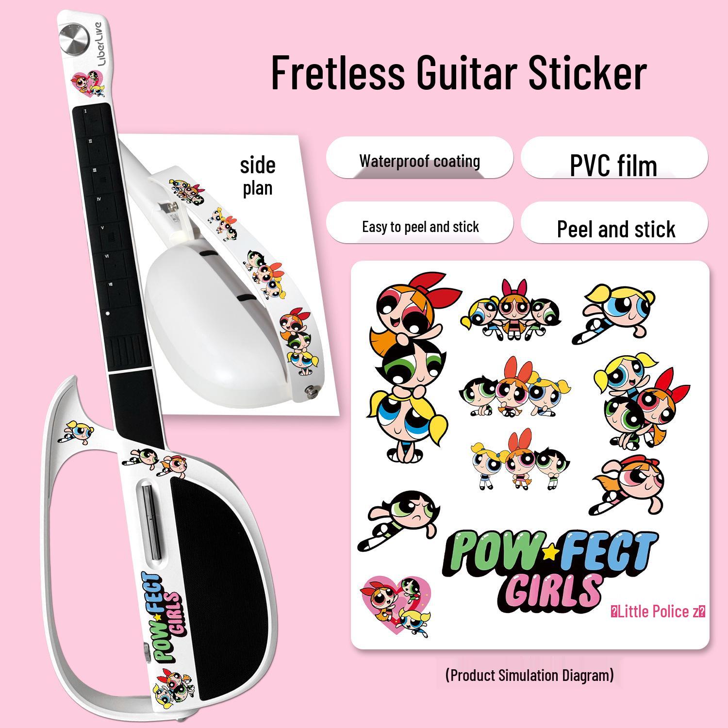 LiberLive C1 C2 Guitar Panel Stickers: Anime & Personalized Stringless Guitar Decals