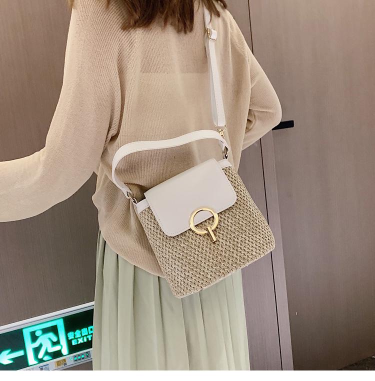 SCIONE Small Small Bag Women's Straw Woven Bag Wild Chain Single Shoulder Messenger Bag