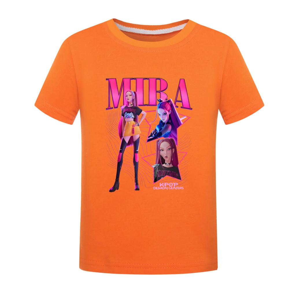 

5004 Детская повседневная хлопковая футболка с короткими рукавами с принтом Руми Мира Зои для девочек и мальчиков 170cm оранжевый