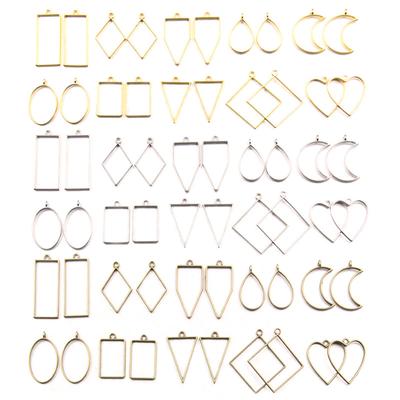 30 Stück Metall Geometrisch Hohl Rahmen Anhänger Charme UV Epoxidharz Handwerk Fassung Für DIY Schmuckherstellung Zubehör