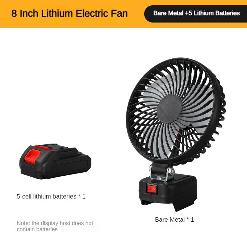 6 In/8 In Small Rechargeable Electric Fan Wireless Desktop Strong Wind Fan Outdoor Portable Camping Fan