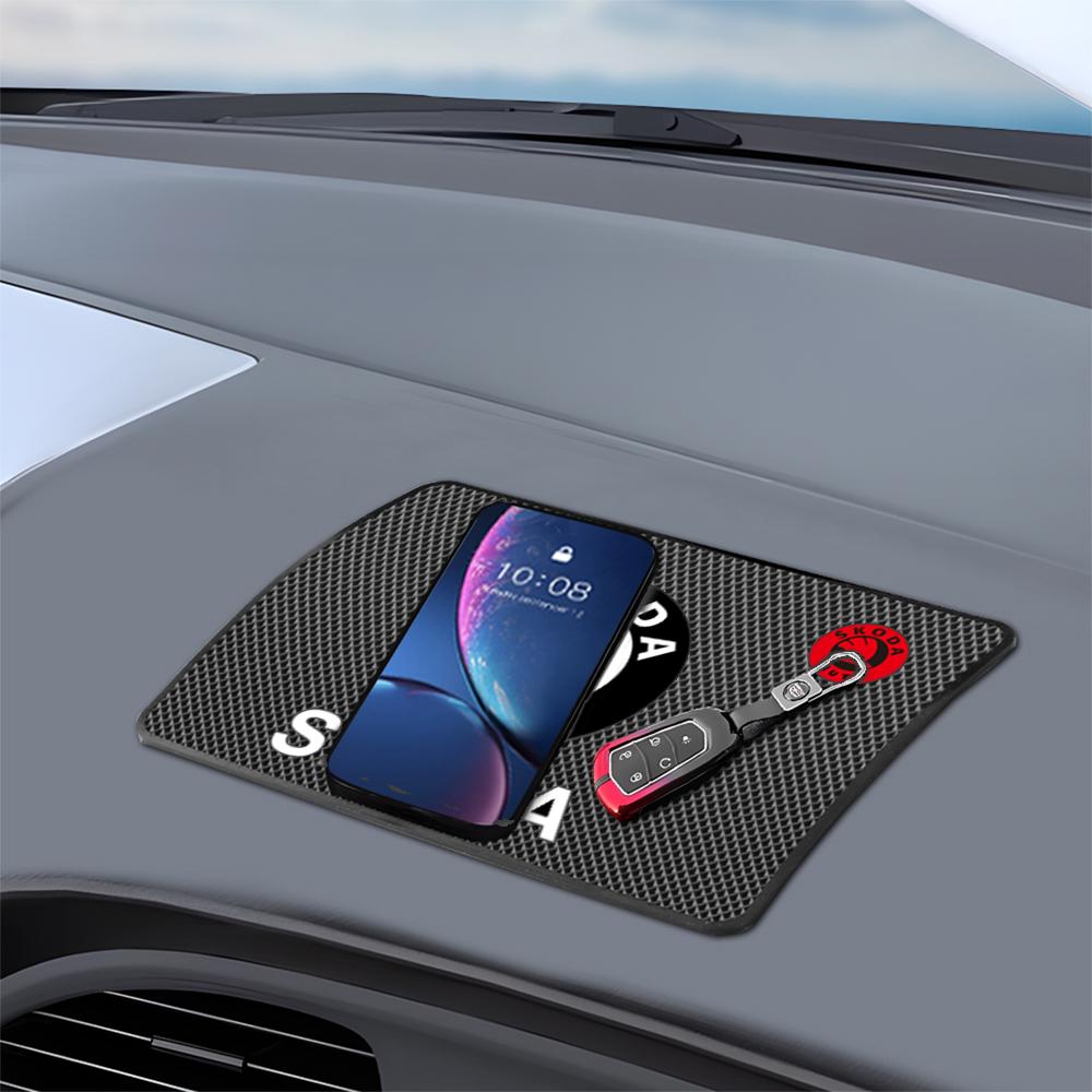 Car Anti-Slip Grip Pad Storage Mat Dashboard Phone Holder Accessory For Skoda Kodiaq Fabia Kamiq Karoq Octavia A5 A7 Rapid Scala xknp33