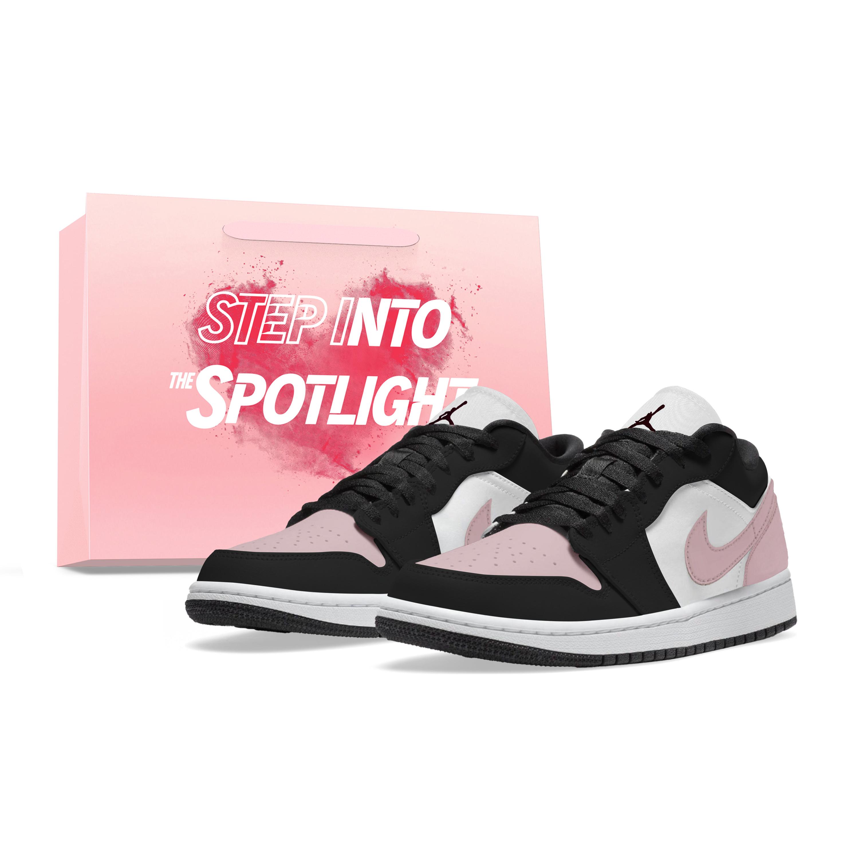 

Jordan Air Jordan 1 Abrasion Resistant Low top Skateboard Shoes Unisex Black Pink 553558-165(Team963-SBOX) 36