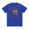 Funny Forklift Certified Skeleton Driver Meme T Shirts Men's 100% Cotton Oversized T Shirt Male Fashion Vintage Y2k T-shirt Tops