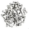 50 Pieces Rolling Barrel Ball Bearing Q-Shaped Swivel Solid Rings Fishing Connector Boat