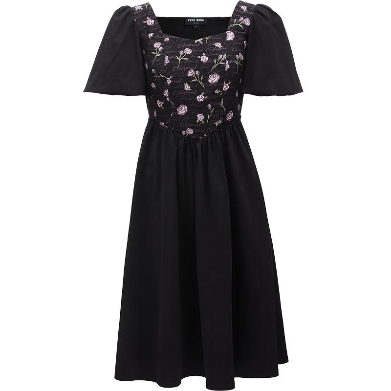 

VEROMODA Rose Letter Square Neck Puff Sleeve Dress M