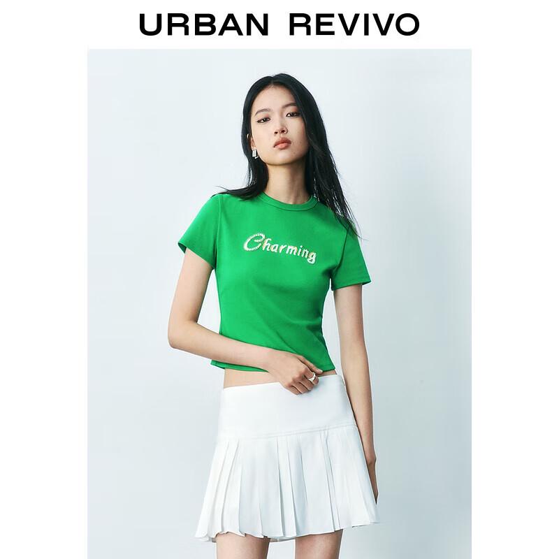 UR 2025 Women s Sequin Letter Crop T-Shirt L