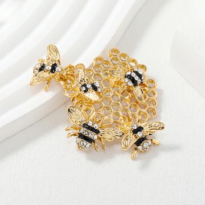 Bienen- und Wabennadel, bemalt mit Öl-Emaille, Corsage, modische, süße Brosche mit Zubehör