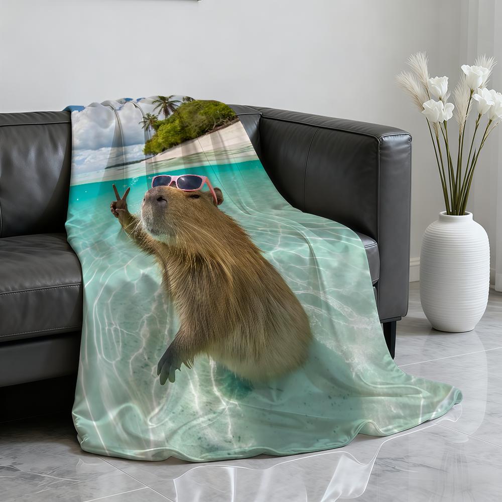 C-Capybara summer swimming Blanket Soft Throw Blanket for Home Bedroom Bed Sofa Picnic Travel Office Rest Cover Blanket Gift