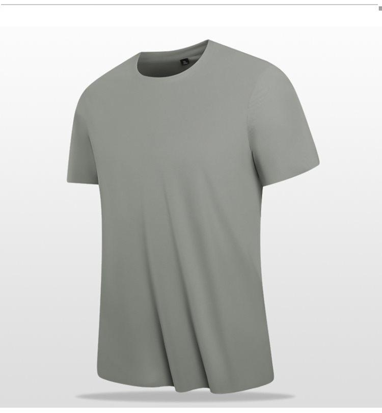 Men's Summer Ice Silk Quick-Drying Breathable Seamless Round Neck T-Shirt