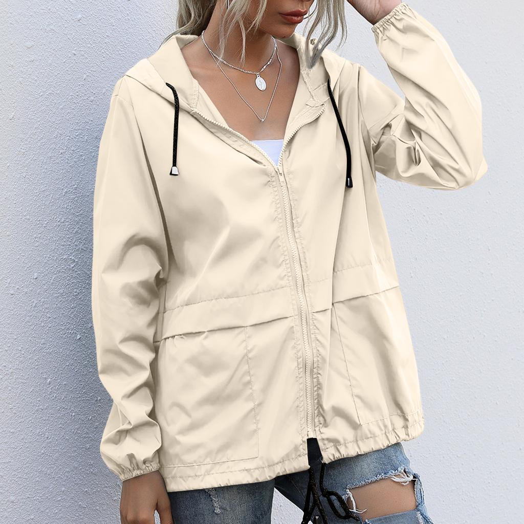 Women's Fashion Casual Solid Color Waterproof Outdoor Hiking Short Jacket