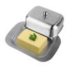 Stainless Steels Butter Container With Transparent Lid For Kitchen Storage Cheese Dish Home Accessories