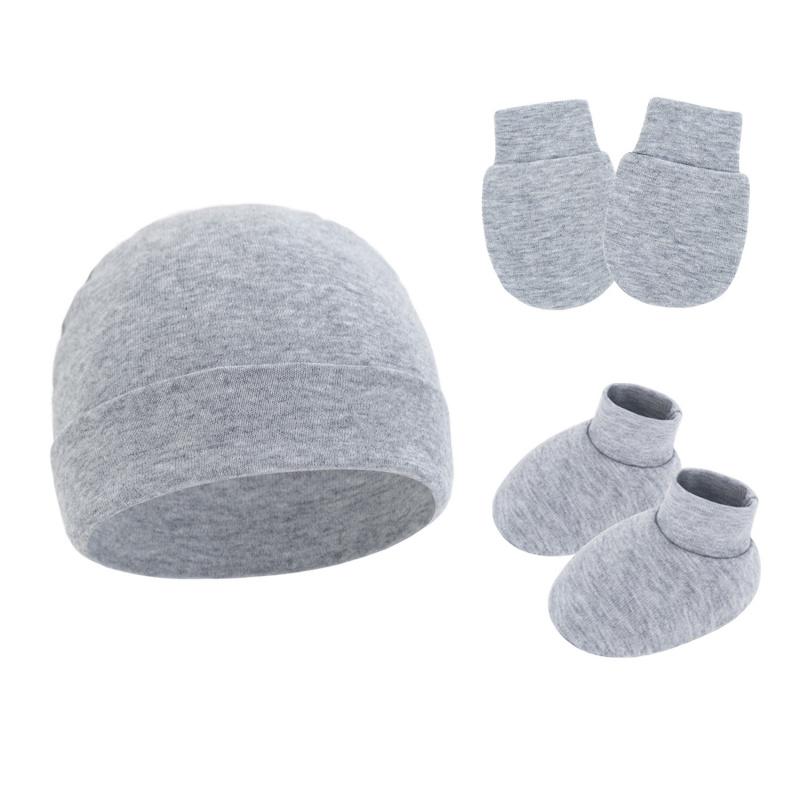 Pure Cotton Newborn Baby Hat Mittens And Booties Set, Spring Infant Cap Gloves Foot Covers For Daily Wear, Home Travel And Cute Style