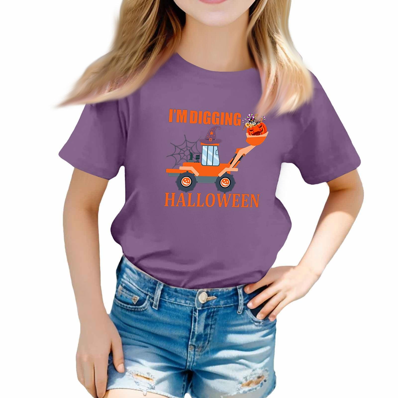 

Toddler Girl Boy T-Shirts Halloween Day Kids Top Boys And Girls Printed Short Sleeved T-shirt 120