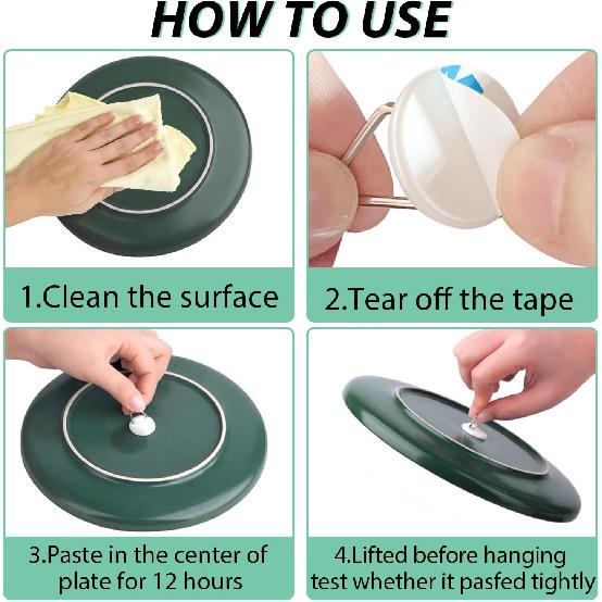 54 PCS Plate Hangers for The Wall, 0.8 Inch Mini Adhesive Vertical Plate Holders, Invisible Plate Hanger, Wall Hanging Hooks for Decorative Plates