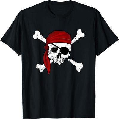 Pirátské tričko Jolly Roger Zábavné Piráti Lebka a zkřížené hnáty Tričko