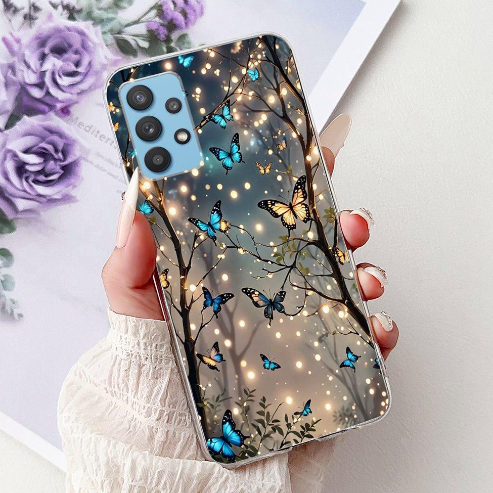 For Samsung A32 5G Case SM-A326B Clear Cute Cat Fashion Funny Painted Back Cover For Samsung Galaxy M32 5G Phone Case SM- M326B
