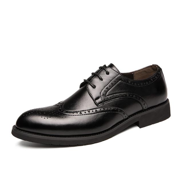 New Man Shoes Dress Shoes Classic Italian Design Formal Shoes Men Leather Brogue Shoes Fashion Bureau Casual Shoes Male Footwear