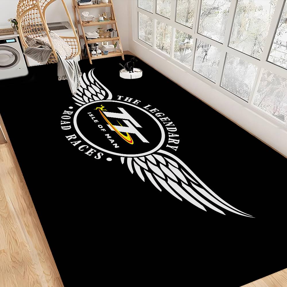 Tappetino da Pavimento per Moto I-Isle Of Man TT Stile INS Morbido per Pavimento Camera da Letto Casa Lavanderia Antiscivolo Tappeti per la Casa