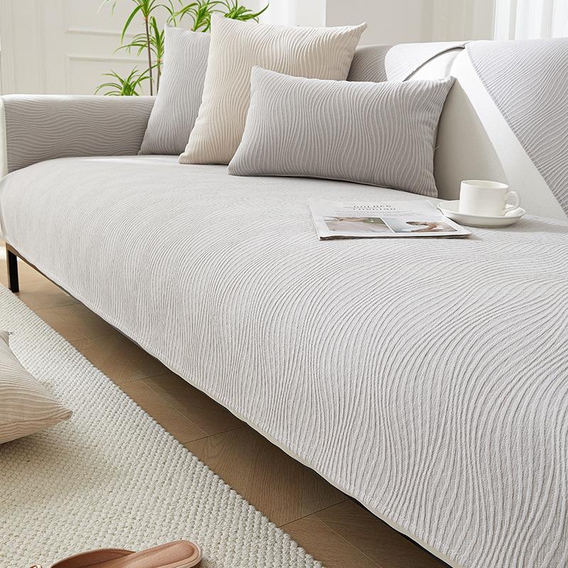 

Современная однотонная шениловая подушка для дивана, универсальная новая противоскользящая подушка, всесезонный универсальный полосатый чехол для дивана, полотенце для спинки 70x70cm 1pcs