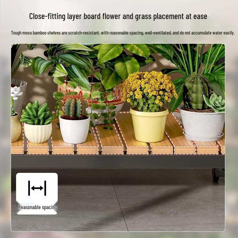 Floor-Standing Multi-Tiered Iron Flower Stand & Storage Rack