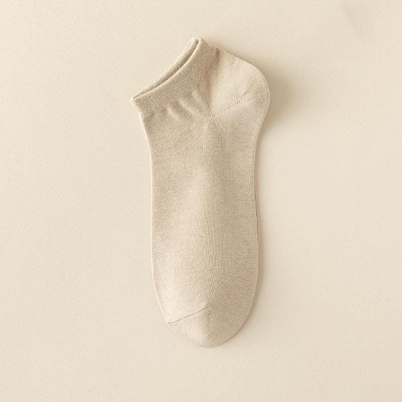 Spring and Summer Socks, Men's Short Socks, Solid-color Anti-odor, Sweat-absorbing and Antibacterial Short Socks, Thin Business Boat Socks