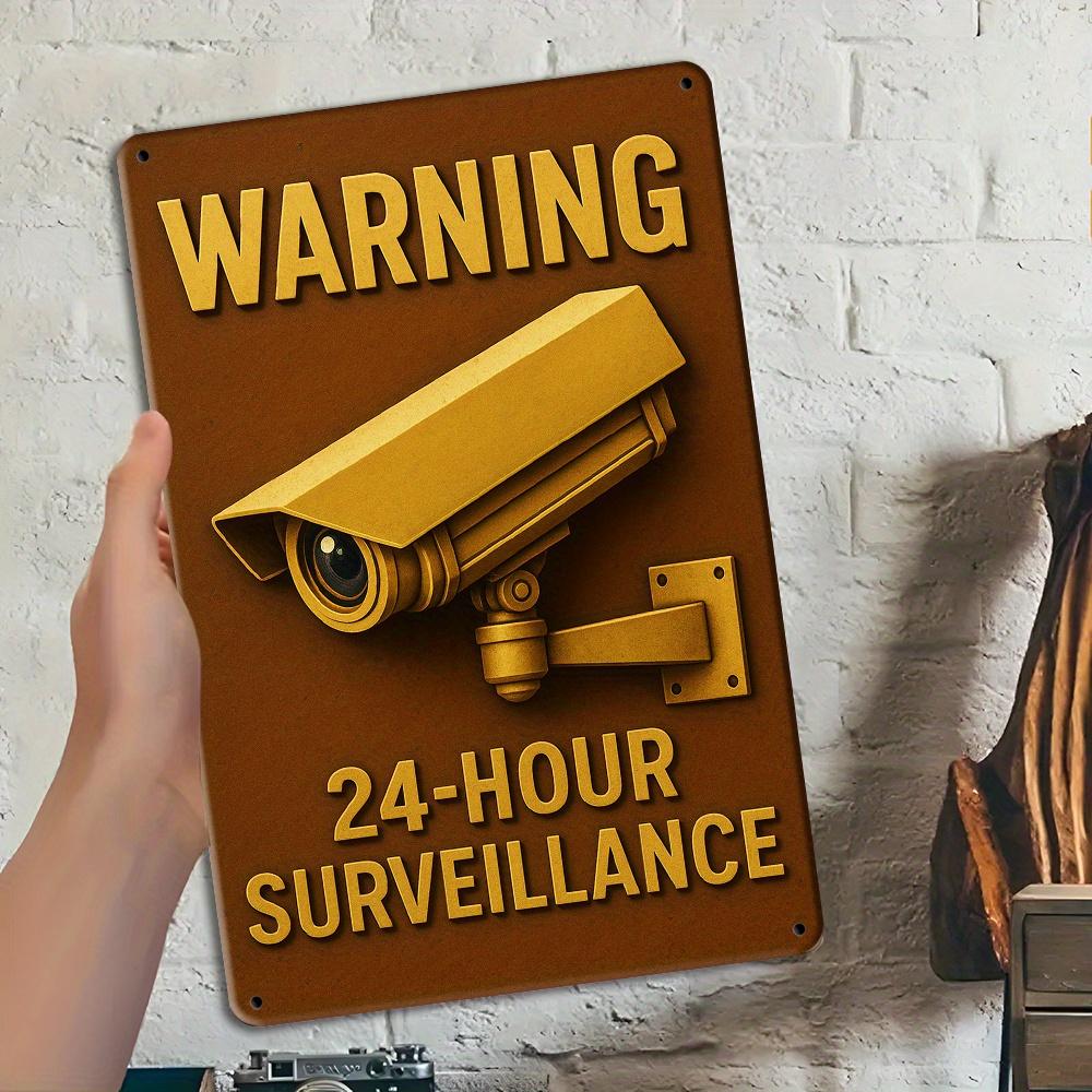 24-Hour Surveillance Sign - Vintage Iron Security Notice for Home & Business Decor