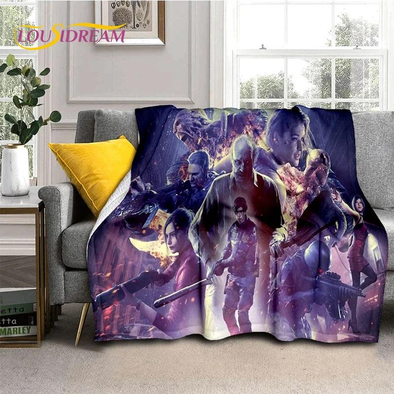Horror Games R-Resident Evil Soft Flannel Blanket for Beds Bedroom Sofa Picnic,Throw Blanket for Cover Outdoor Leisure Nap Gift