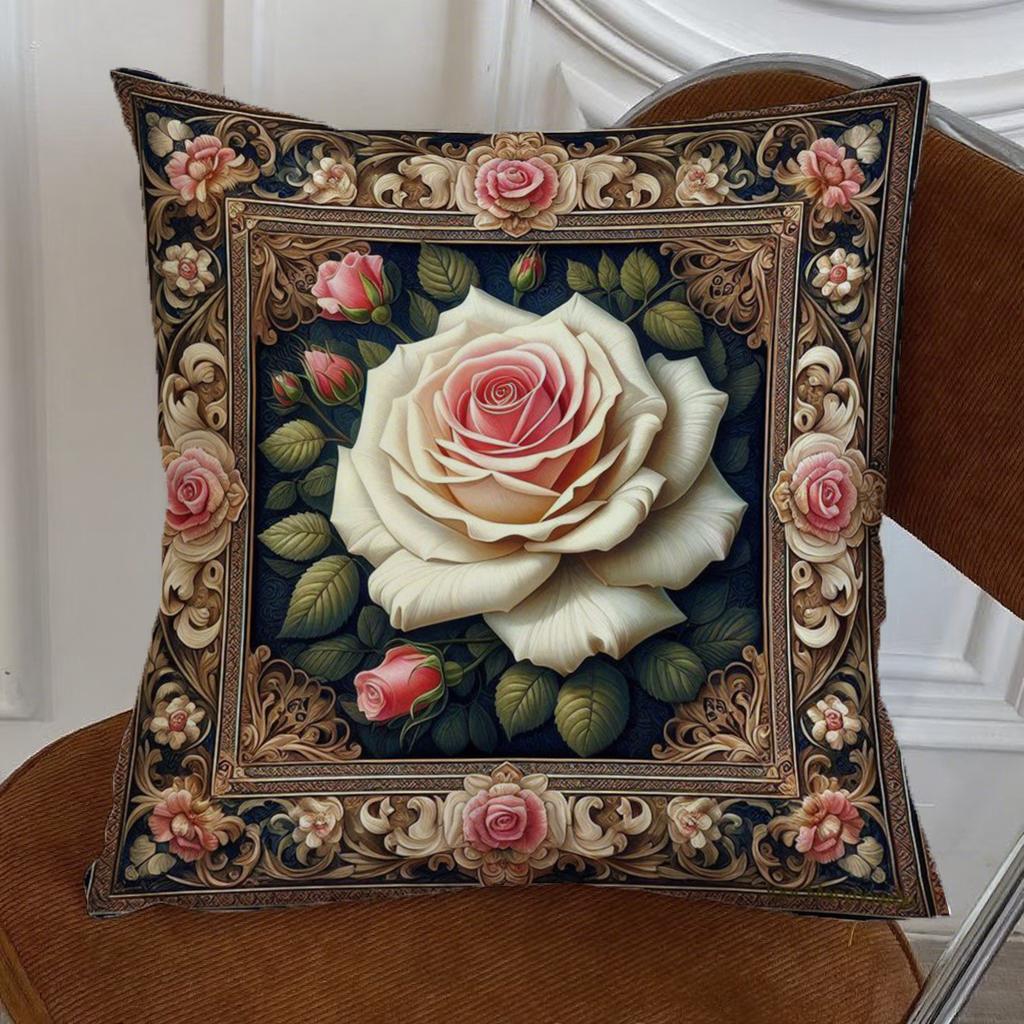 Floral-Patterned Pillowcases On the SofaSuitable for Sofa Car Bedroom Decorative Cushion Cover Pillow Cover