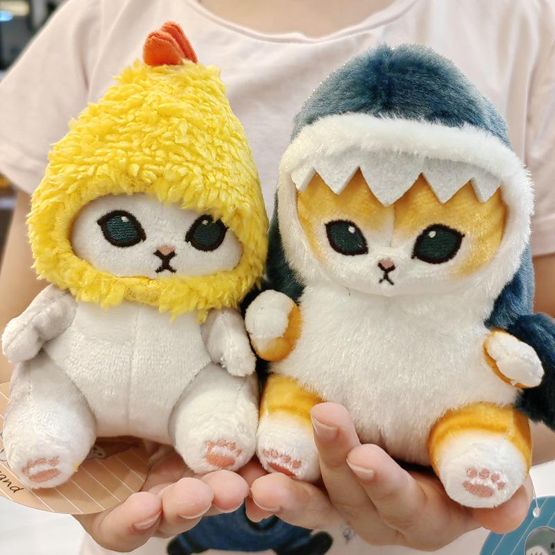 Shark Cat Fried Shrimp Plush Keychain