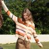 Sancai 2026 Spring Gradient Stripe Knit Cardigan